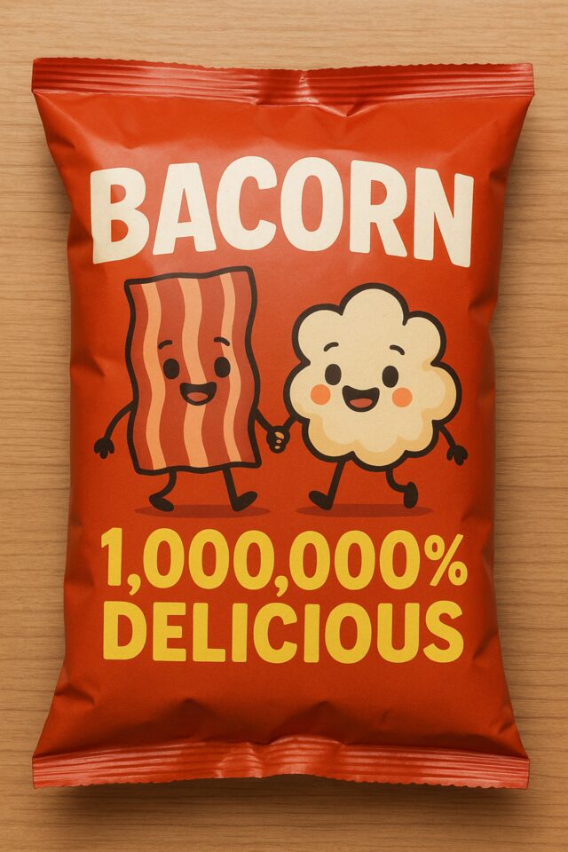 Bacorn Original — front-of-bag detail with mascots.